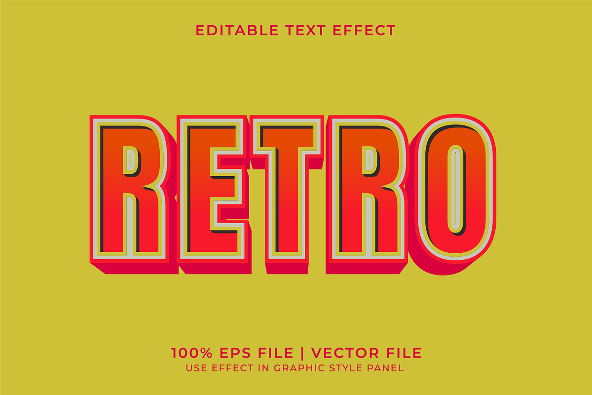 Retro 4 Text Effect Bundle, a Layer Style Add-On by WM48 Shop (Photo 5 of 10)