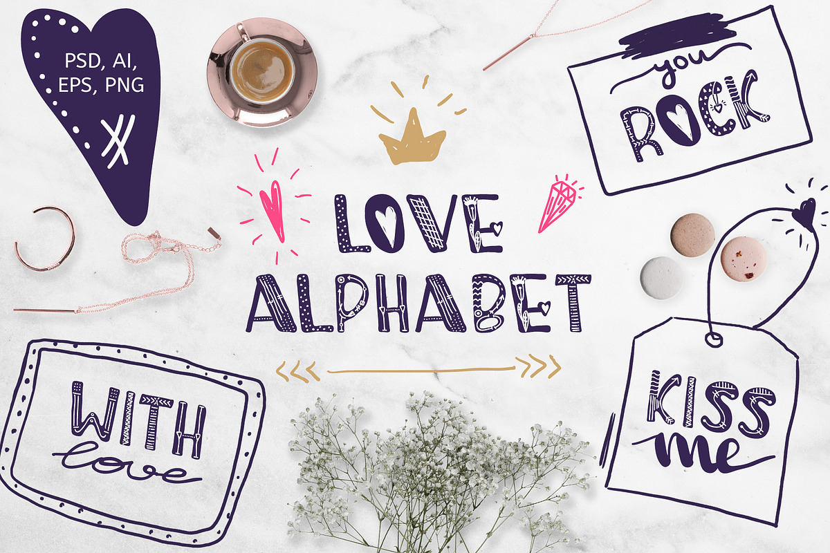 Cute alphabet for Valentine's Day, an Object Graphic by Alyonka_lis (Photo 1 of 7)