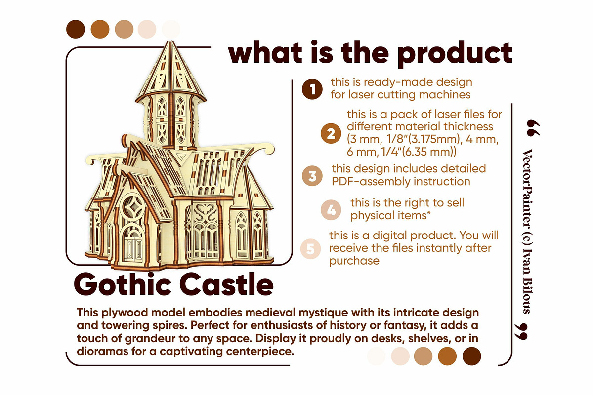 Gothic Castle Church - Laser Project, an Object Graphic by VectorPainter (Photo 7 of 12)