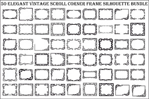 Vintage Scroll Corner Frame Bundle, an Illustration by Gfx_Store
