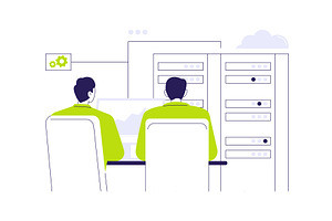 Database software abstract concept, a Technology Illustration by Visual Generation