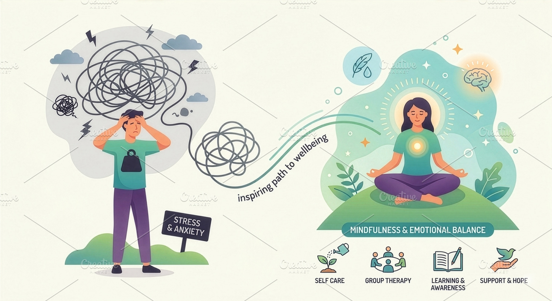 Concept of mental health transition, a Health & Medical Photo by Imaginarium