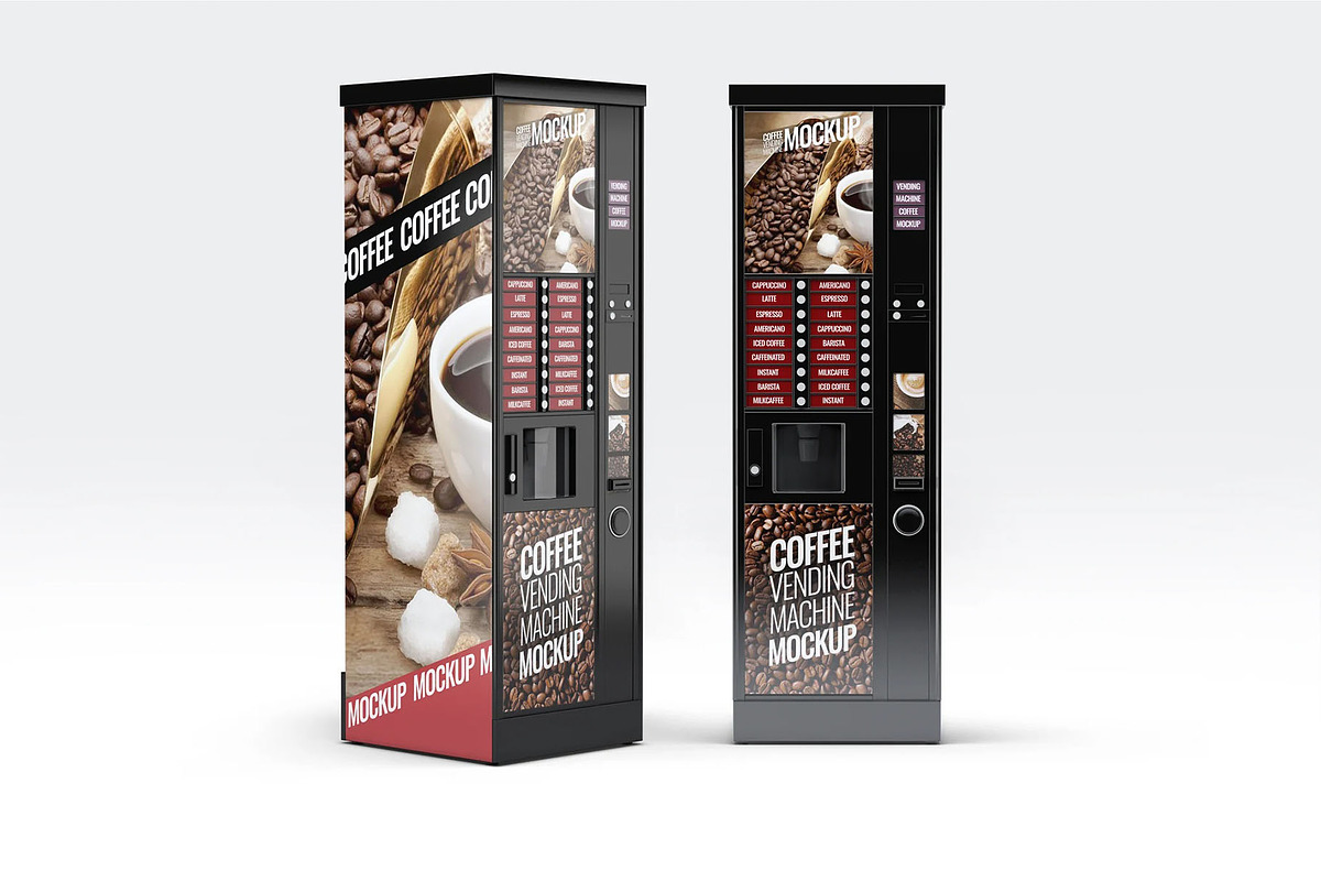 Coffee Vending Machine Mock-Up, a Product Mockup by DesignRushMarket (Photo 3 of 5)