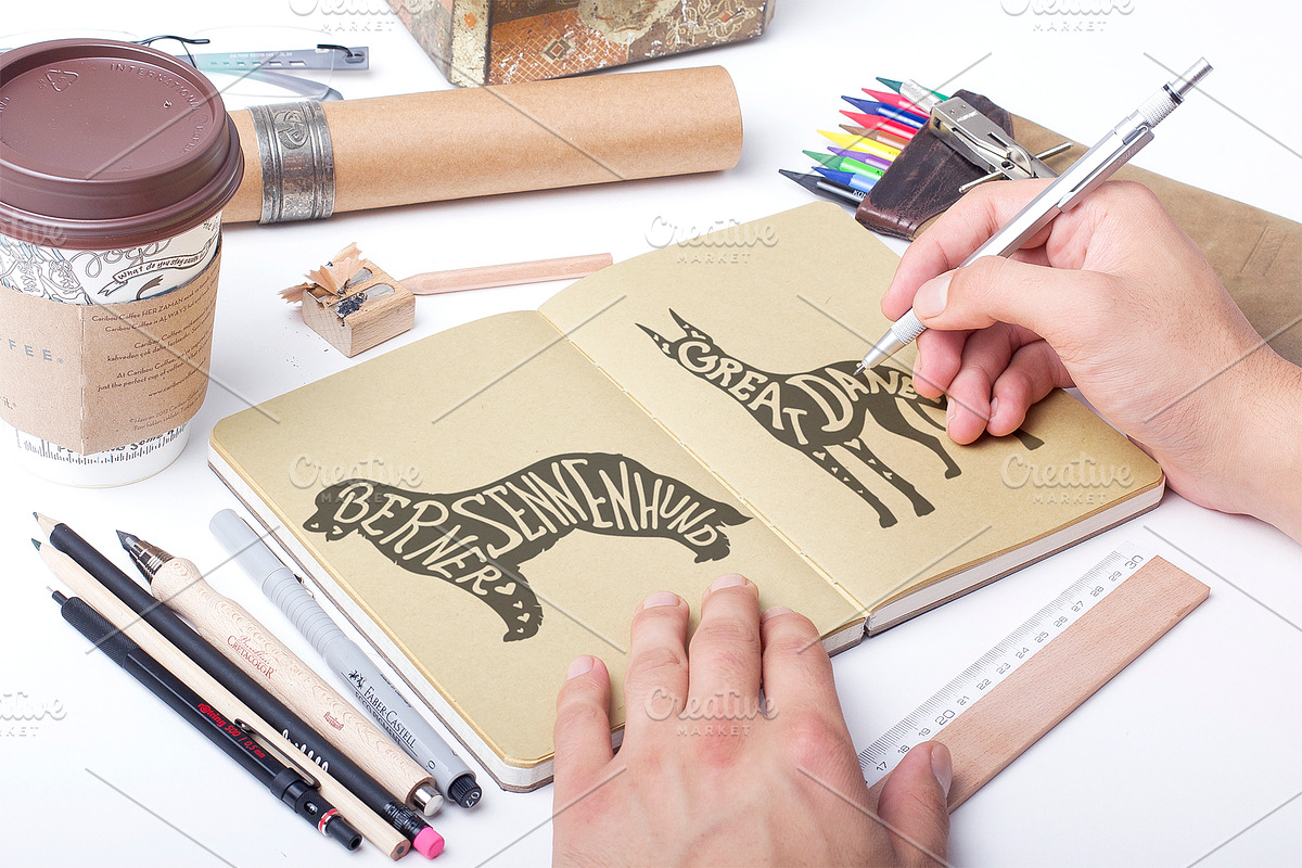 Guardian Dogs Silhouettes, an Animal Illustration by pet design shop (Photo 12 of 17)