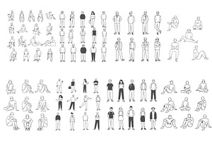 Minimal People Silhouette Vector Set, a Person Illustration by MkStudio