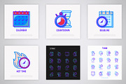 Time | 16 Thin Line Icons Set, an Outline Icon by Alex Blogoodf (Thumbnail 7 of 11)