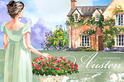 Watercolor Austen Clipart Set, a Person Illustration by ArtCreationsDesign (Thumbnail 12 of 22)