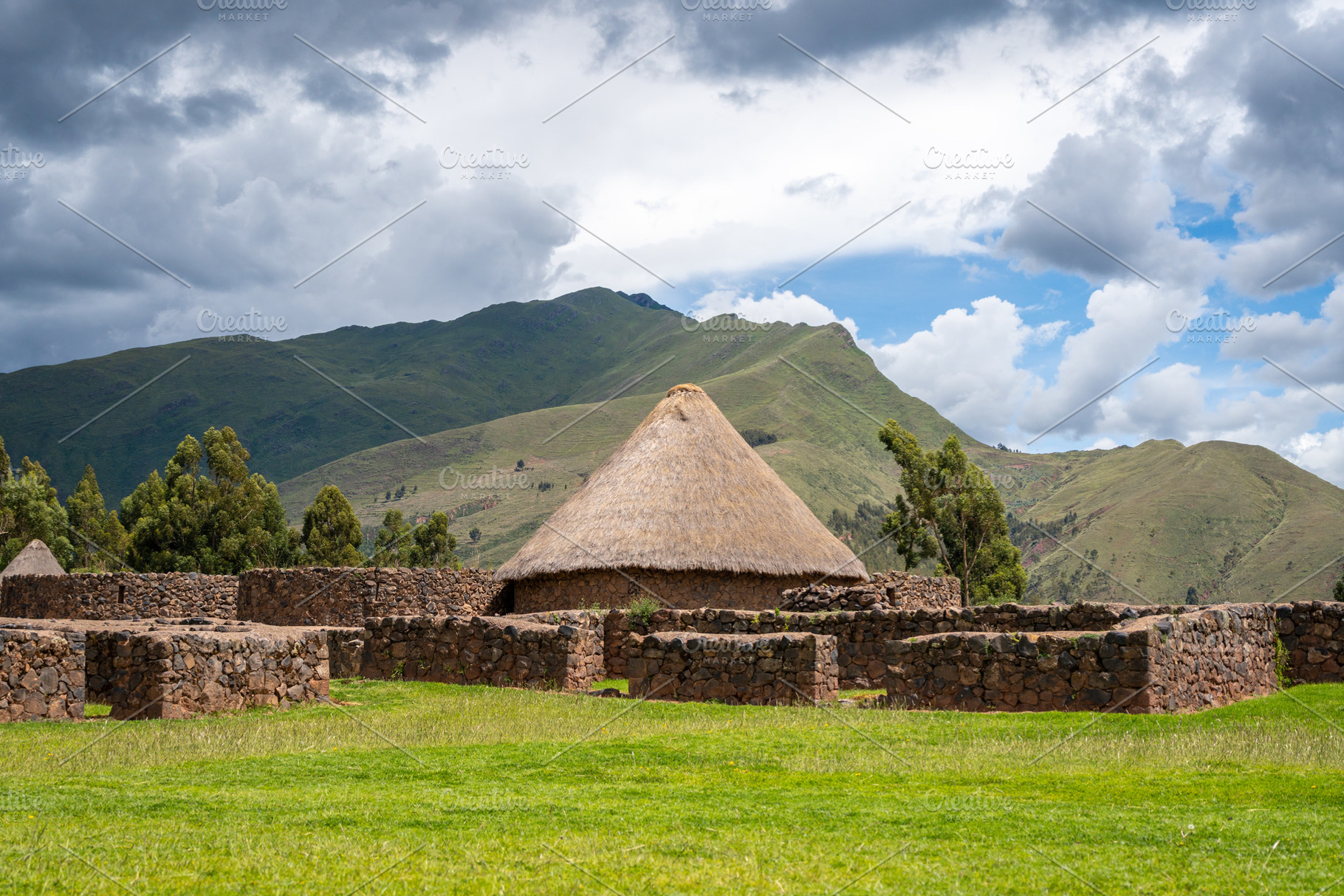 Traditional Thatched-Roof Hut at the Archaeological Site of Raqc, an Architecture Photo by GoodGoods