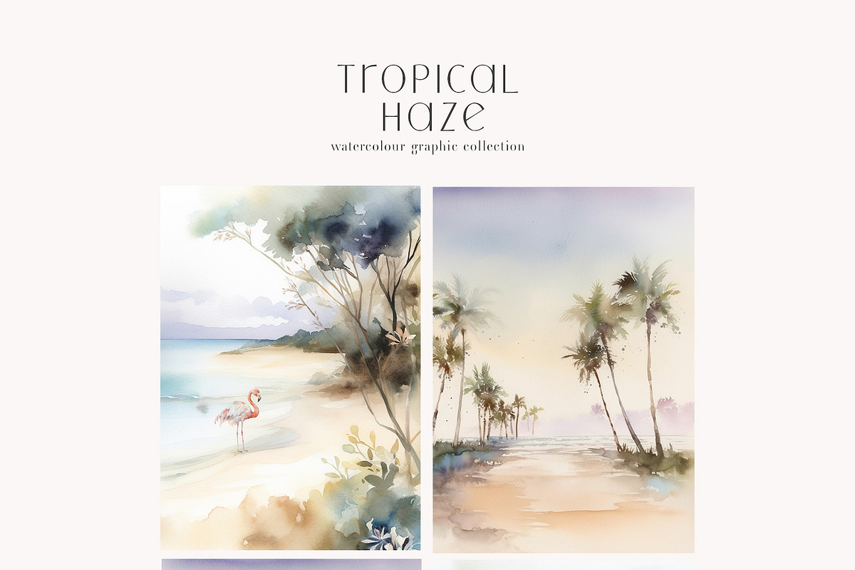 Tropical Haze Watercolor Clipart Set, an Object Illustration by Twigs and Twine (Photo 6 of 9)