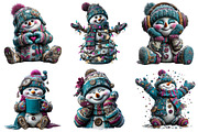 Merry Christmas Snowman Clipart, an Illustration by Craft Nest (Thumbnail 10 of 10)