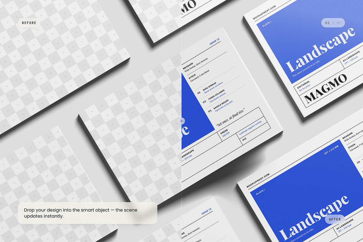 A4 Landscape Magazine Mockup, a Books & Magazine Mockup by Toasin Studio (Photo 2 of 7)