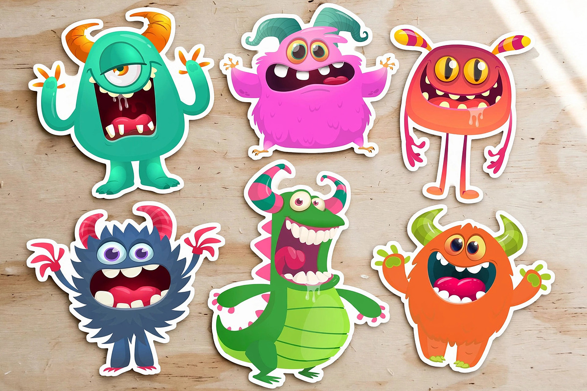 Spooky Crew - 6 Cute Monsters, a Decorative Illustration by D R A W K M A N (Photo 7 of 8)