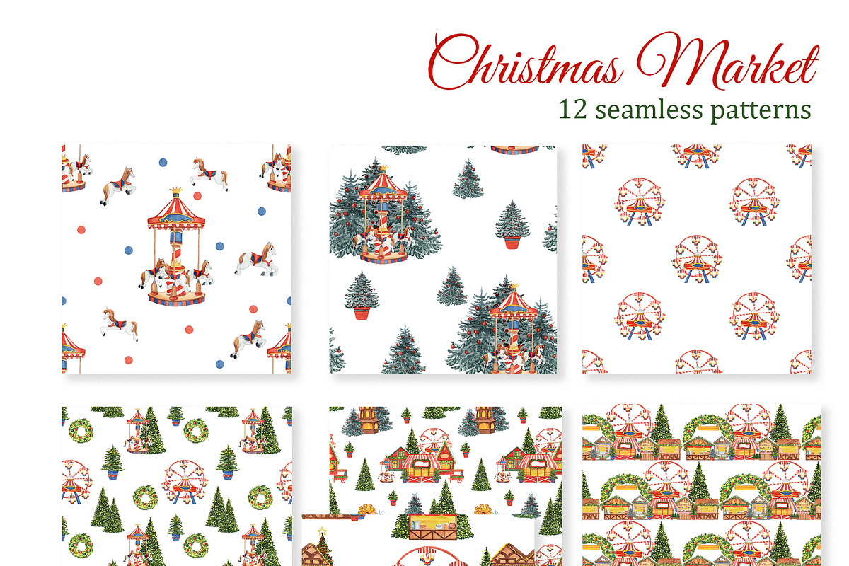 Christmas Market watercolor set, an Illustration by s.yanyeva (Photo 8 of 8)