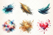Watercolor Paint Splatter Clipart, an Illustration by DreamCafeArt (Thumbnail 4 of 7)
