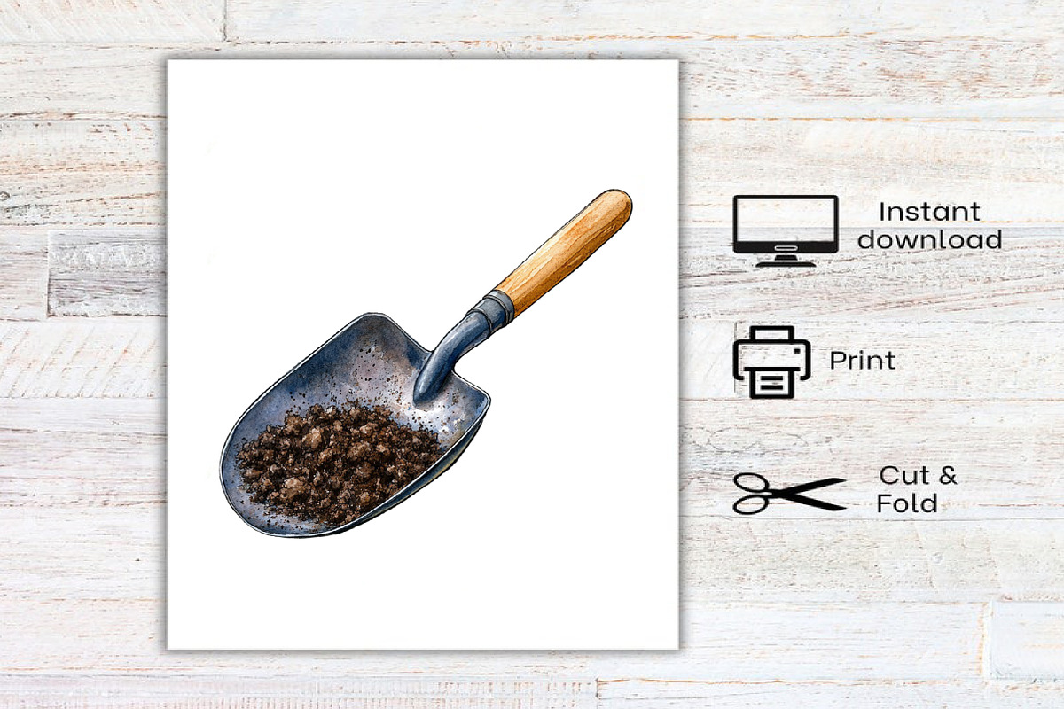 Watercolor Gardening Day Clipart, an Illustration by Canvas Craft (Photo 7 of 7)