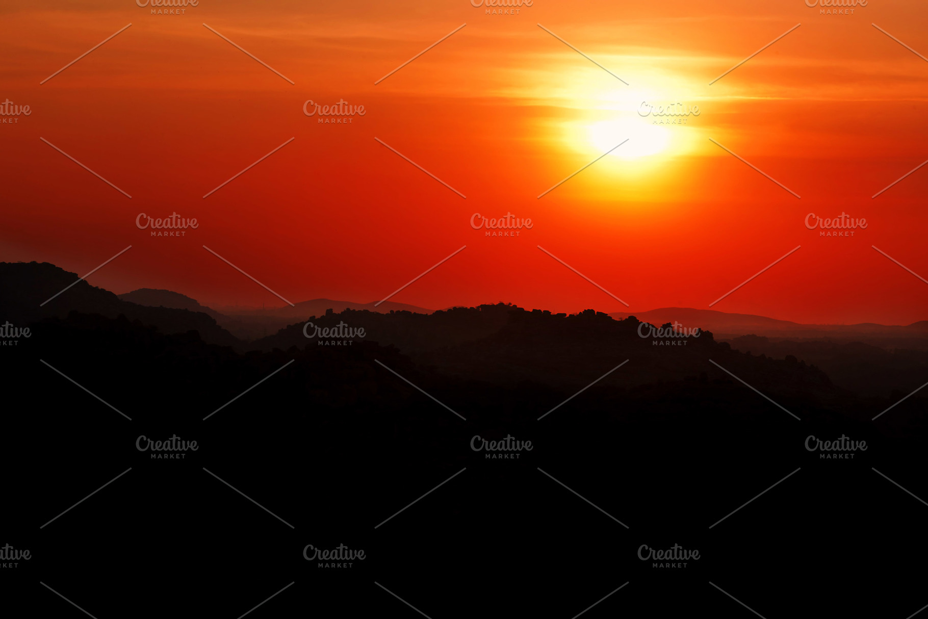 Sunset in mountains, a Photo by saiko3p