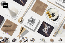 Square Coasters Mockup Set v.4 by  in Products