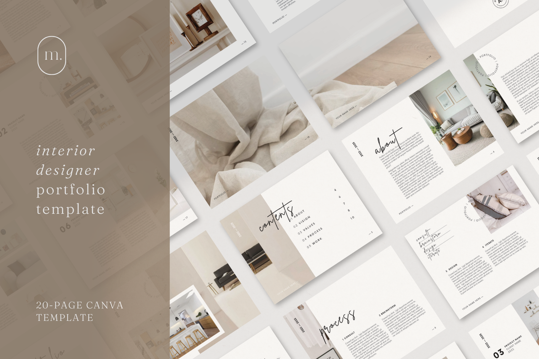 Interior Designer Portfolio Canva, a Marketing Template by frommakertomaker