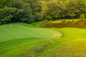 Golf course stock photo containing golf and green