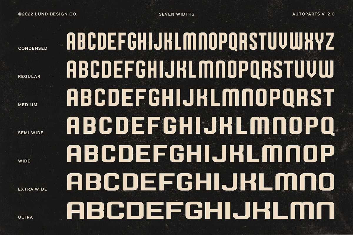 AUTOPARTS Condensed Display Font preview 8