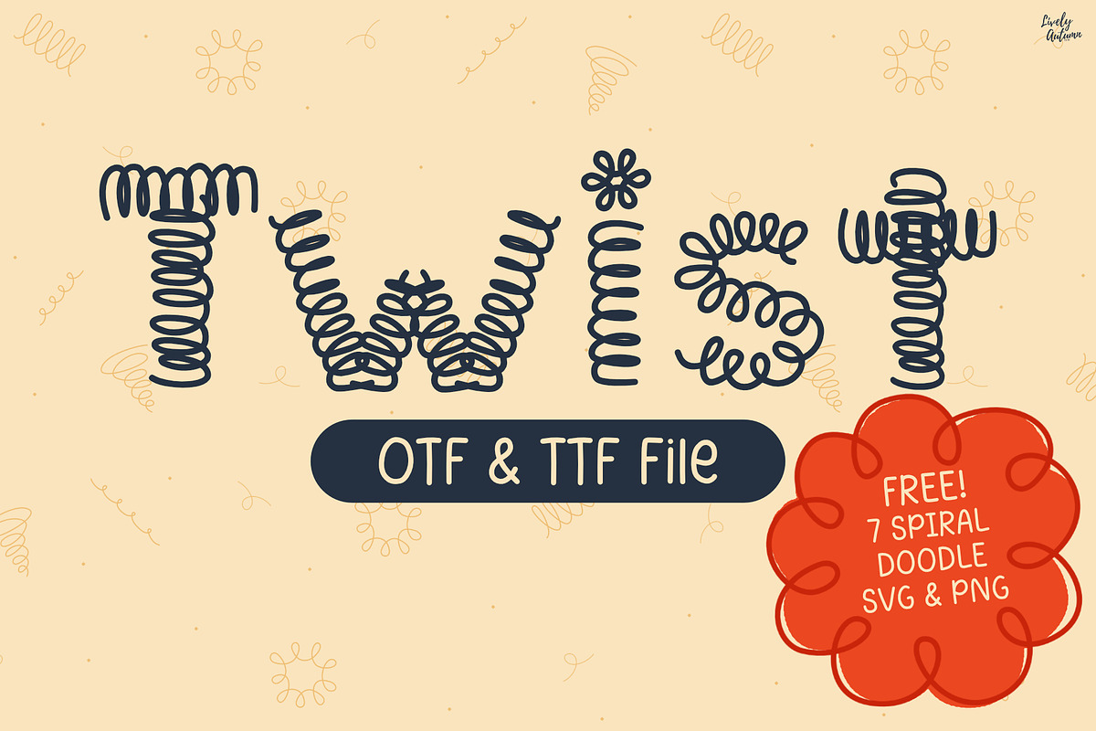 Twist n Whirl | Playful Display Font, a Handwritten Font by LivelyAutumn11.11 (Photo 1 of 5)