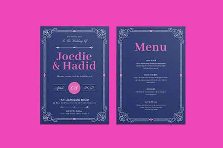 Classical Elegant Wedding Invitation, an Invitation Template by iDoodle Studio
