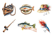 Fishing Sublimation Clipart, an Illustration by CreationArt (Thumbnail 3 of 5)