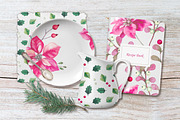 40% OFF. Christmas poinsettia SET, a Decorative Illustration by oKOLOstyle (Thumbnail 7 of 7)