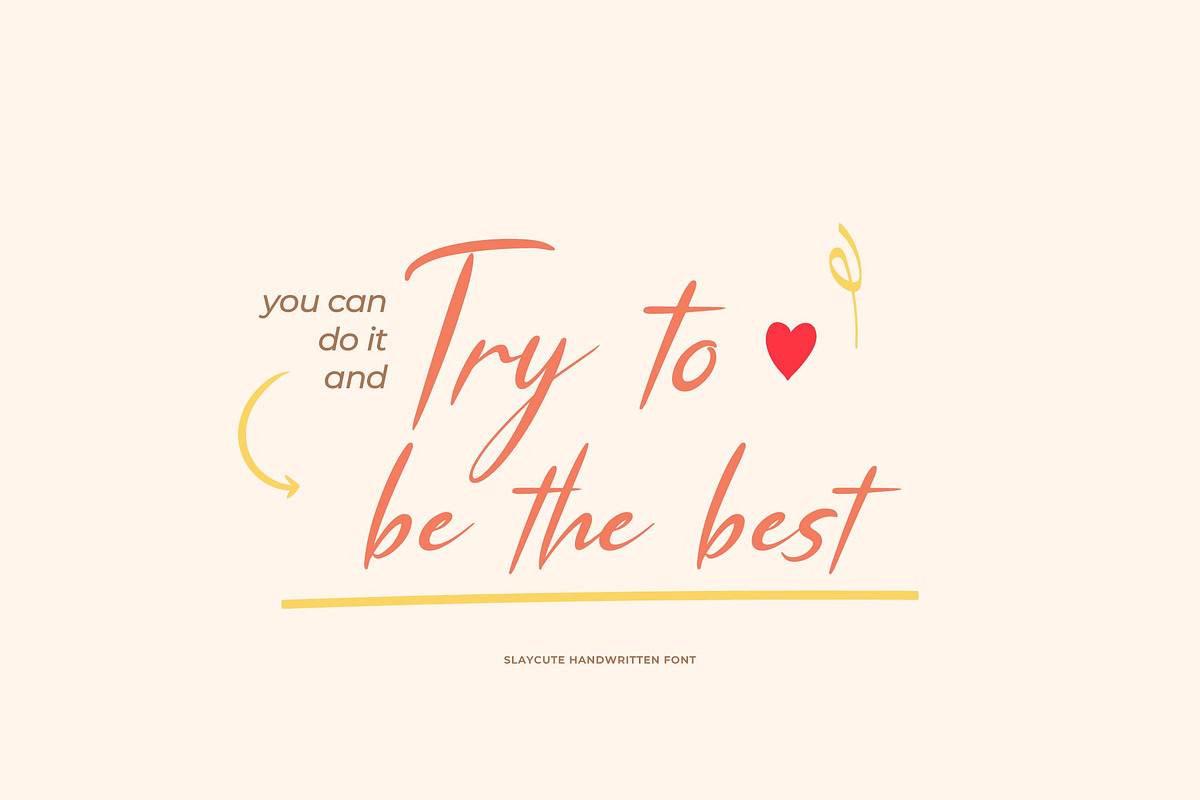 Slaycute | Cute Handwritten Font, a Handwritten Font by Denustudios (Photo 2 of 15)