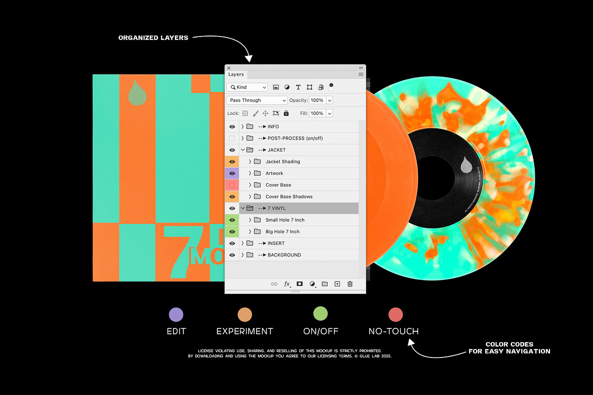 7 Vinyl Mockup, a Packaging Mockup by Glue Lab (Photo 3 of 5)