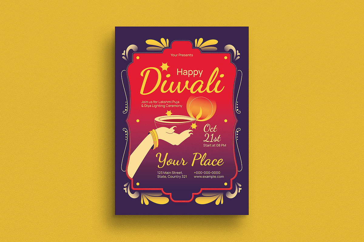 Modern Diwali Event Flyer, a Flyer Template by Guuver (Photo 1 of 3)