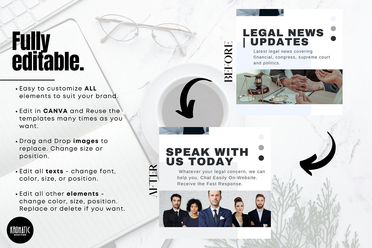 Lawyer Instagram Social Media Bundle, a Social Media Template by Kromatic Design Studio (Photo 8 of 10)