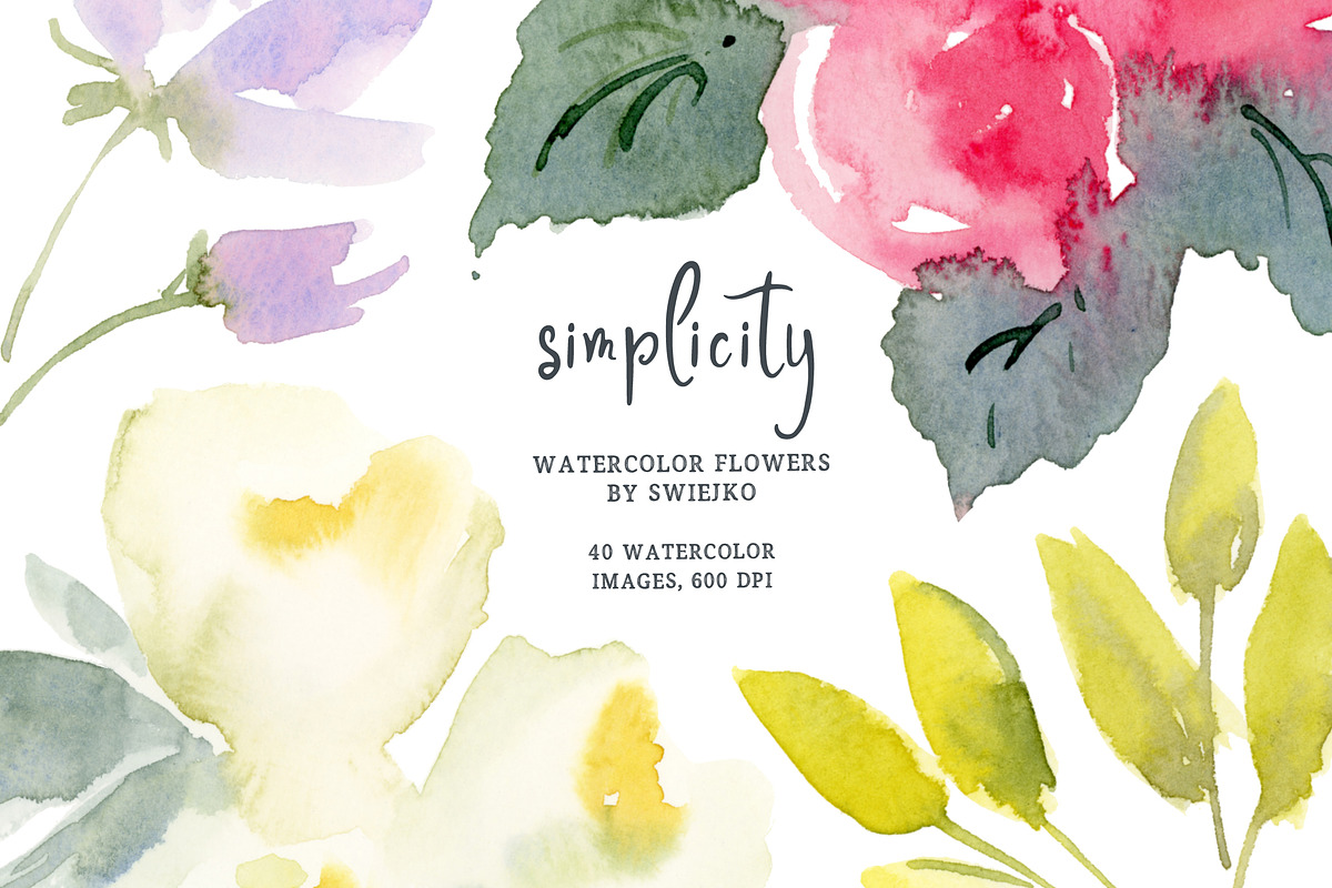 Watercolor Flowers, wedding clipart, a Texture Illustration by swiejko (Photo 1 of 5)