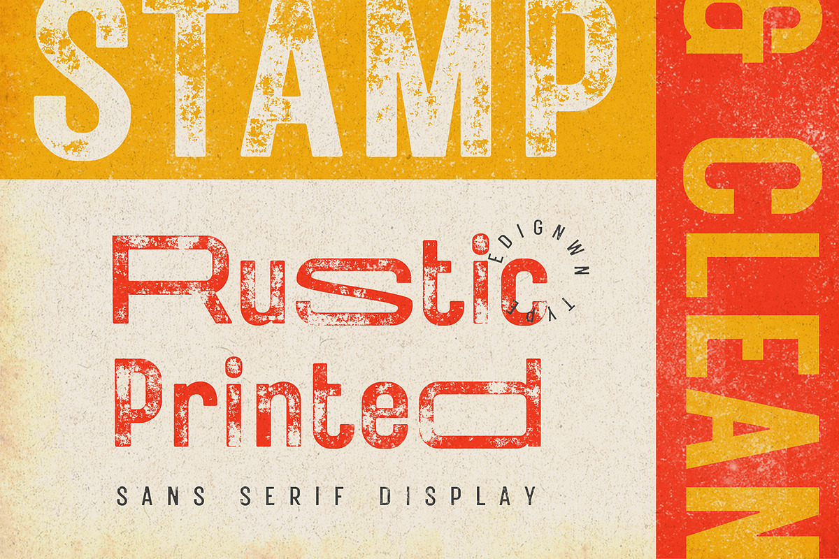 Rustic Printed - Vintage Font, a Sans Serif Font by Edignwn Type (Photo 1 of 8)