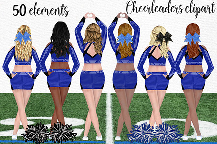 Cheerleaders Clipart, Girls clipart, a Person Illustration by LeCoqDesign