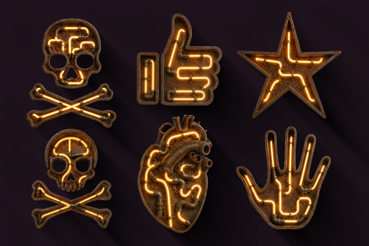 Rusty Neon Font, a Sans Serif Font by Handmadefont (Photo 6 of 19)