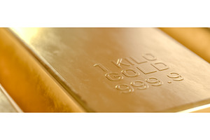 Closeup Shiny Gold Bar. Business