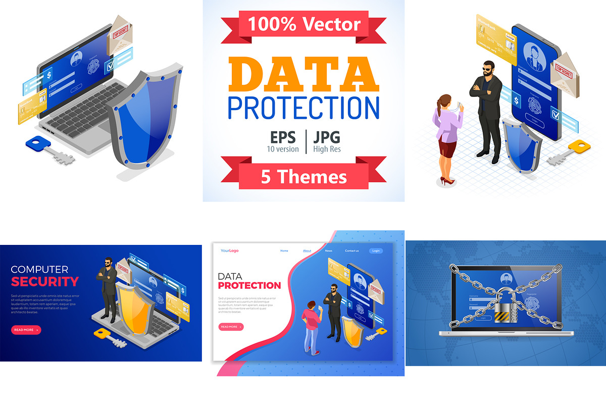 Cyber Security Isometric Concept, an Object Illustration by TAlex (Photo 1 of 6)