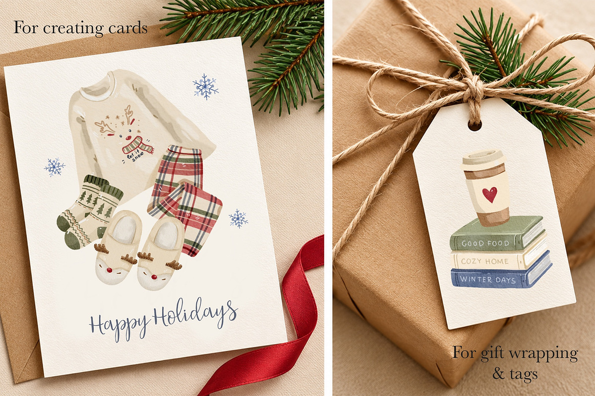 Cozy Hygge Winter Clipart, a Seasonal Illustration by ArtGiftsStudio (Photo 2 of 4)