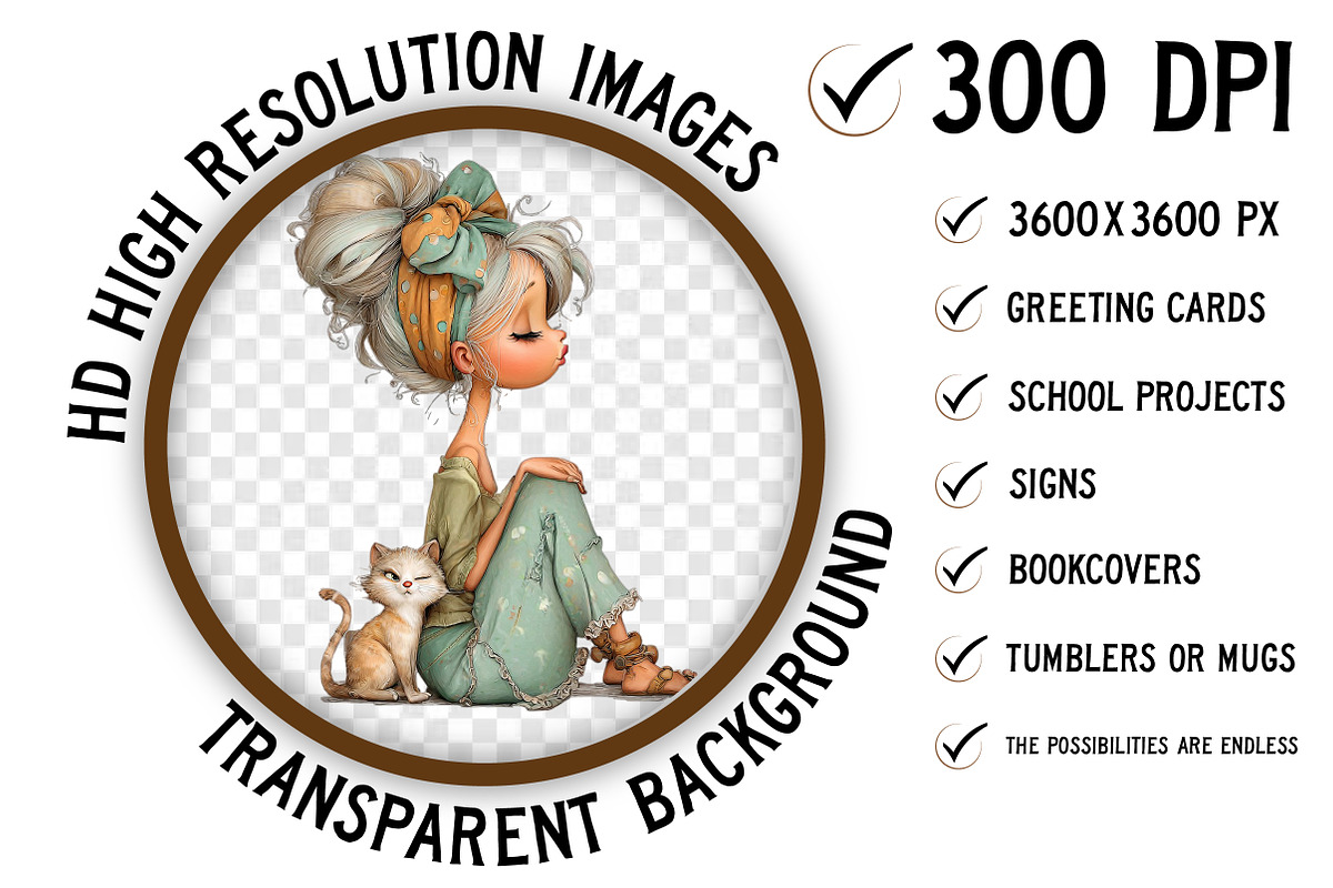 Whimsical Lady Clipart Bundle, an Illustration by Craft Nest (Photo 9 of 9)