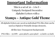 Antique Gold Stamp Alphabet Letters, a Decorative Illustration by Creative Art By SamM (Thumbnail 2 of 10)