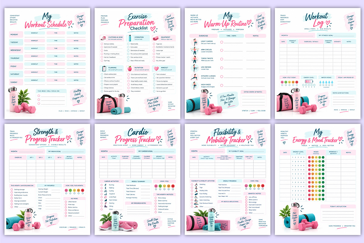 Exercise Motivation Workbook | Fit, a Stationery Template by Mustafiz (Photo 3 of 4)