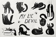 Hand-Drawn Black Cat Illustrations, an Animal Illustration by Garden in frame (Thumbnail 1 of 4)