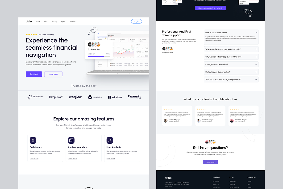 Uidex SAAS Landing page Design, a Landing Page Template by UiDex (Photo 3 of 4)