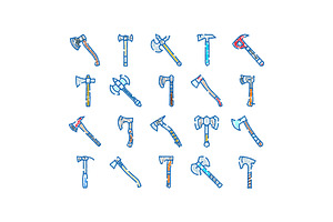 Axe and hatchet tools collection, an Object Graphic by pikepicture