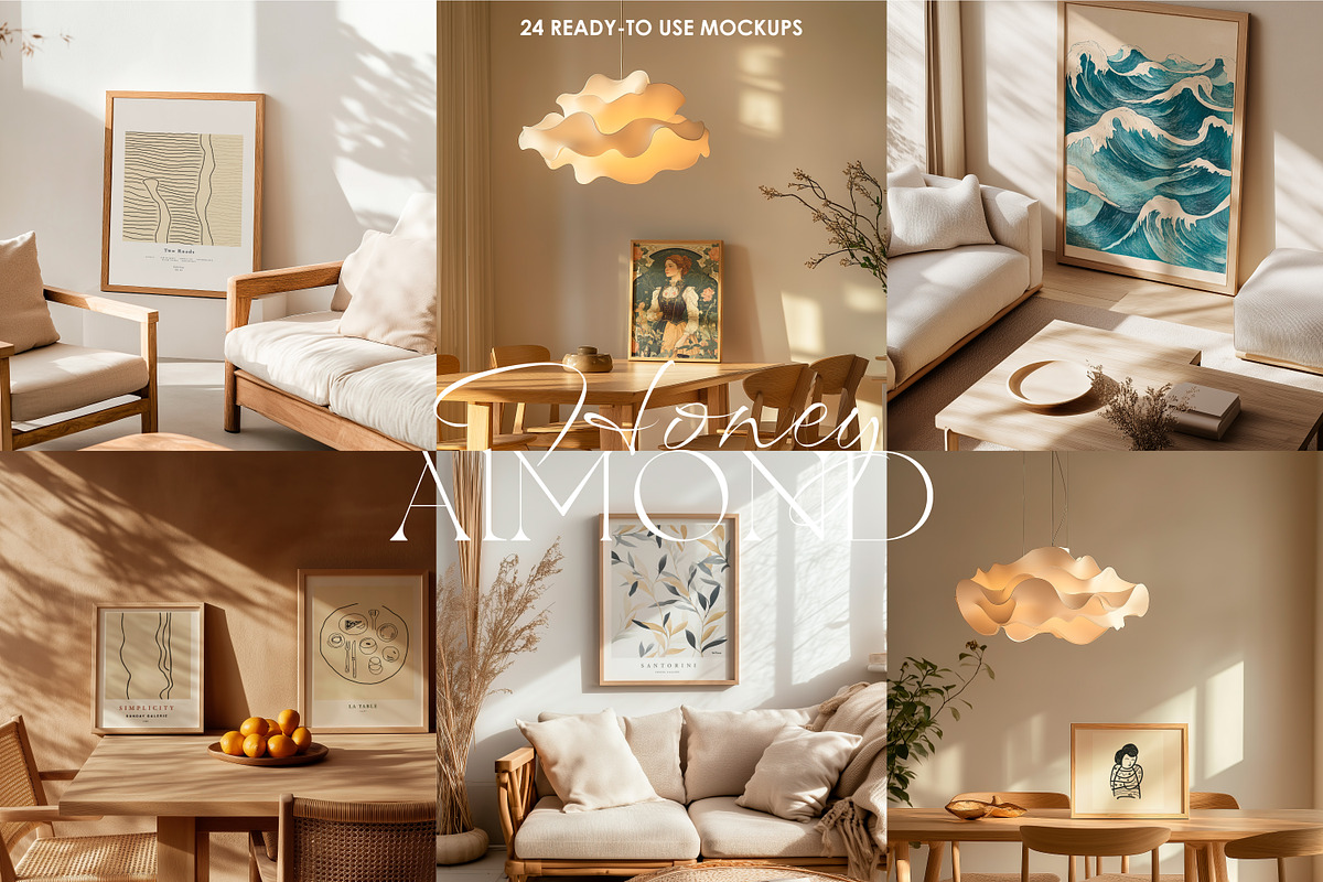 HONEY ALMOND | Frame mockup set, a Household Mockup by SCHÉRI (Photo 2 of 17)