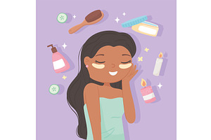 woman skincare beauty, a Person Illustration by studiogstock