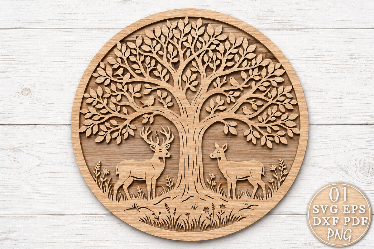 Tree Of Life Laser Cut SVG, an Object Graphic by Rose Art (Photo 1 of 3)