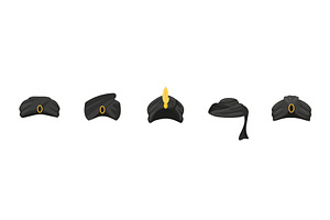 Black and gold oriental turbans set