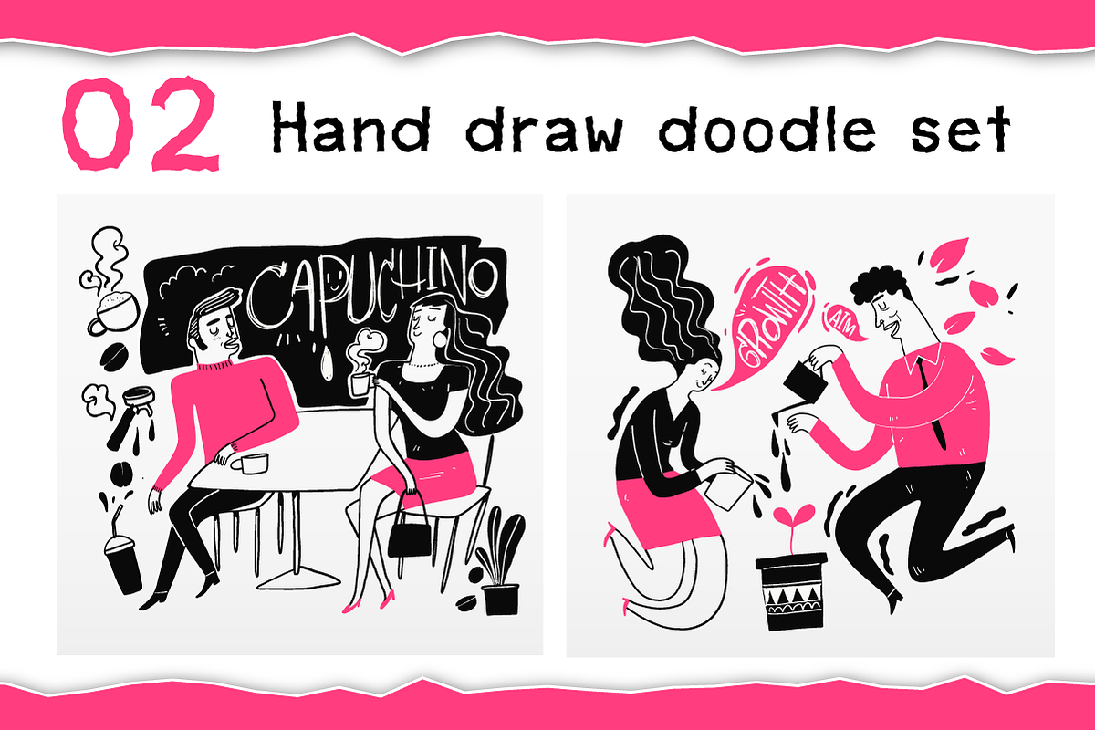 Hand Draw Couples in Love Doodle Set, a Person Illustration by Huza Studio (Photo 3 of 8)